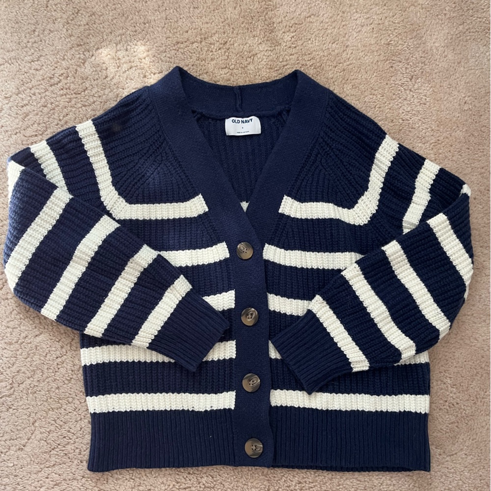 Striped button front cardigan